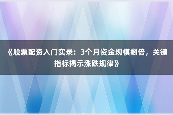 《股票配资入门实录：3个月资金规模翻倍，关键指标揭示涨跌规律》