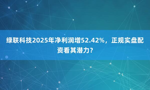 绿联科技2025年净利润增52.42%,正规实盘配资看其潜力?