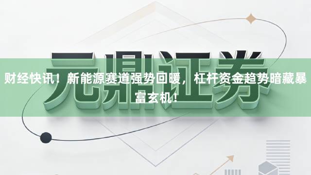 财经快讯!新能源赛道强势回暖,杠杆资金趋势暗藏暴富玄机!