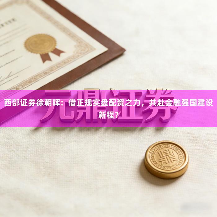 西部证券徐朝晖：借正规实盘配资之力，共赴金融强国建设新程？