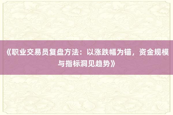 《职业交易员复盘方法：以涨跌幅为锚，资金规模与指标洞见趋势》