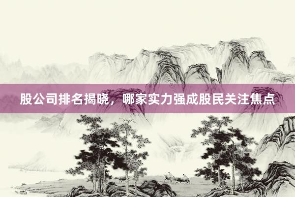 股公司排名揭晓，哪家实力强成股民关注焦点