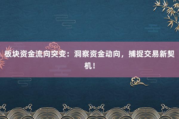 板块资金流向突变：洞察资金动向，捕捉交易新契机！
