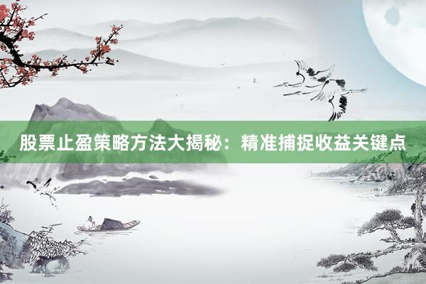 股票止盈策略方法大揭秘:精准捕捉收益关键点