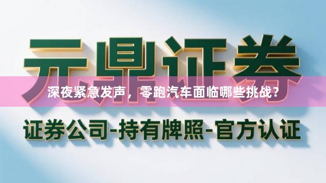 深夜紧急发声,零跑汽车面临哪些挑战?